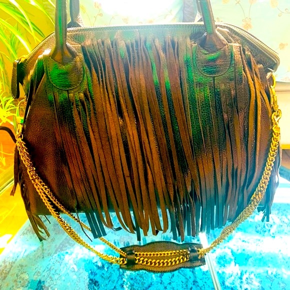 ✨Alberta Dicanio✨ Metallic Bronze Oversized Leather Hobo Bag W/Detachable Strap - Picture 4 of 16